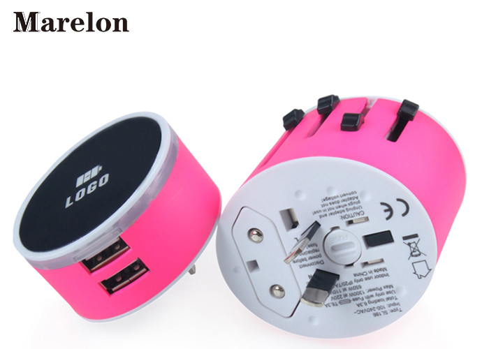 Promotional Hotel Gifts International Travel Adapter Plug Converter LED Logo Print