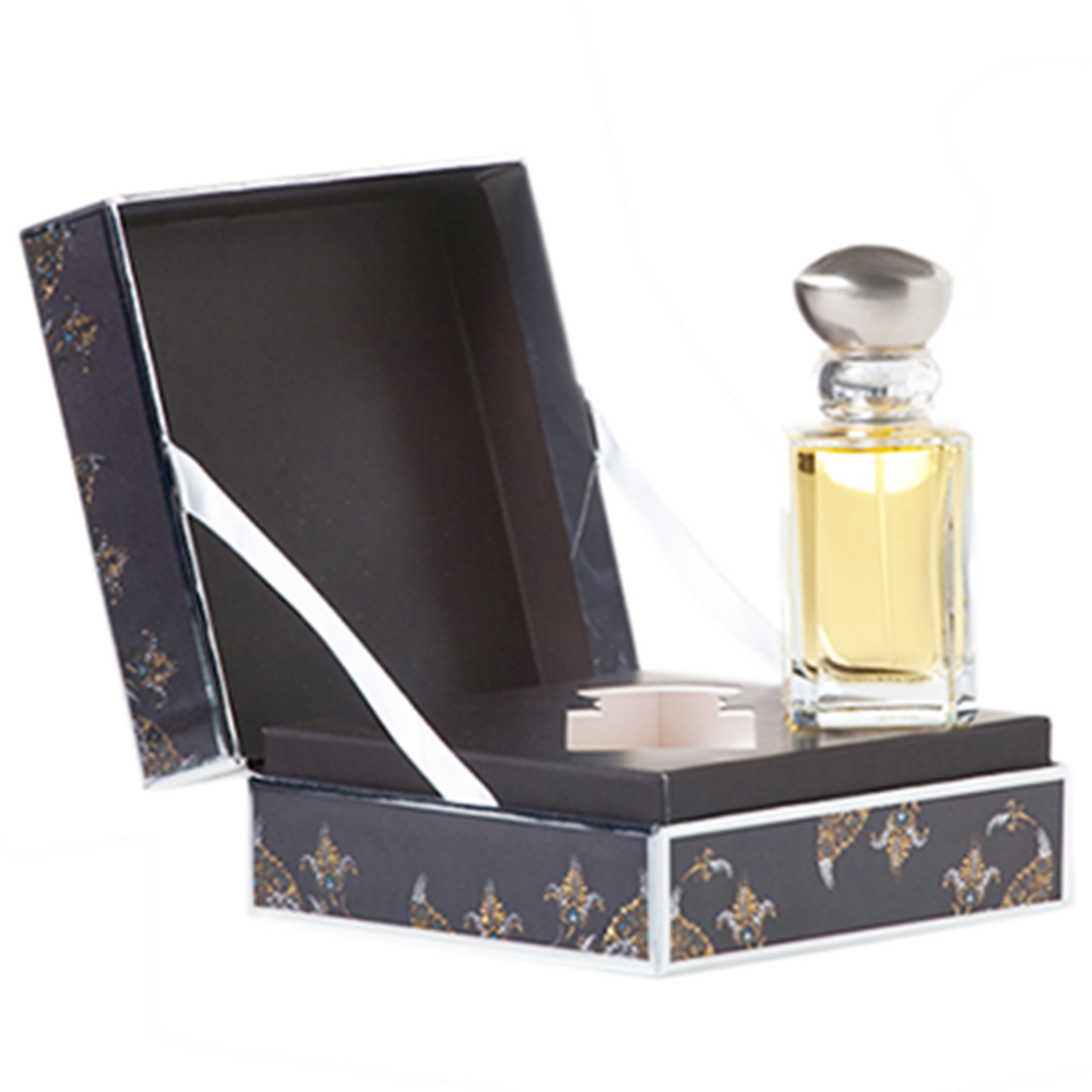Flip Shape Display Luxury Packaging Boxes Perfume Embossing MDF Board
