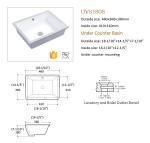 New Stylish Rectangle White Undermount Wash Basin Vitreous China