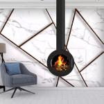 Multi-Fuel Indoor Decorative Hanging Fireplace Wood Burning Steel Stove