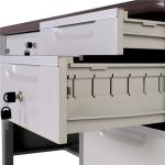 Adjustable Standfoot KD Structure Double Pedestal Steel Office Desk