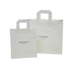 White Paper Carrier Bag With Foil Stamped Embossed Logo 200gsm Recycle Paper