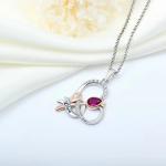 YASVITTI Custom Sterling Silver 925 Heart Rose Flower Necklace Classic Rose Gold