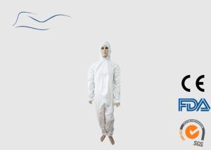 Quality 55G Disposable Safety Coveralls , Protective Lightweight Breathable Coveralls wholesale