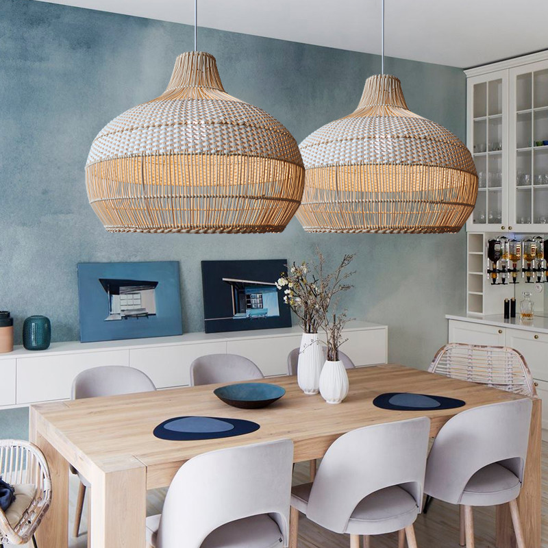 New Color Matching Rattan Lamp Vintage Pendant Light Fixtures Retro Hang lamp(WH-WP-68)
