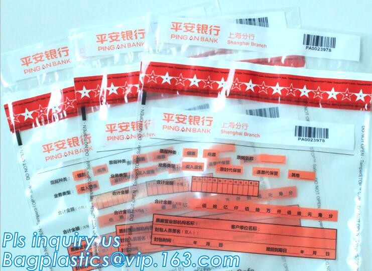 Opaque Tamper Evident Sealing Plastic Bank Money Steb Security Bag / Custom Self Adhesive Plastic Courier Bag, bagease
