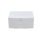 White Wooden Noble Mirror Cabinet Jewelry Box NC Painting Width 19cm