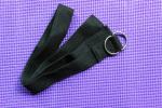 Black 173cm Cotton Yoga Strap,Yoga Pilates Stretch Strap