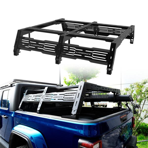 Silver Roof Mount Organizer Aluminum Ladder Truck Bed Rack with Adjustable