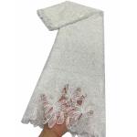 Export African White Lace Fabric Sequin Embroidery Bridal Lace african Guipure
