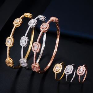 Quality Bridal Bangles Classical Charm Shinny AAA CZ Bracelet Multicolor New Design Jewelry for Women Party wholesale