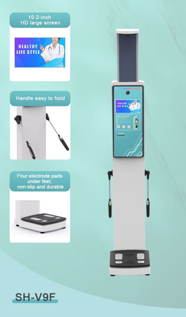 Body Composition BMI Analysis With 8 Electrode Test Skin Analyzer Machine Body Fat Analyzer Gym Center