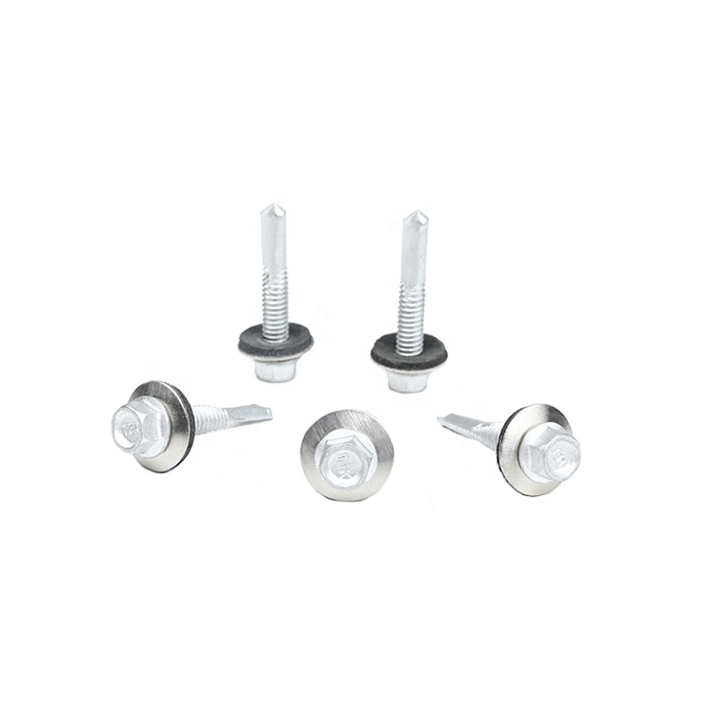 SS410 Flange Hex Head Stainless Steel Self Tapping Drilling Screws With EPDM Washer