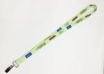 Nice Looking Blue Logo Dye Sublimation Lanyards Flat Polyester Material