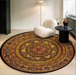 100*100cm Living Room / Hotel Carpet Printed Flower Ethnic Style Round Carpet