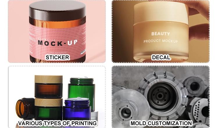 Small Clear Glass Cream Jars Hand Eye Cream Clear Square Shape Glass Cosmetics Cream Jars