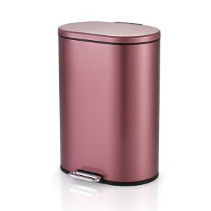Quality Smudge Proof 1.58 Gallon Rose Gold Trash Bin wholesale