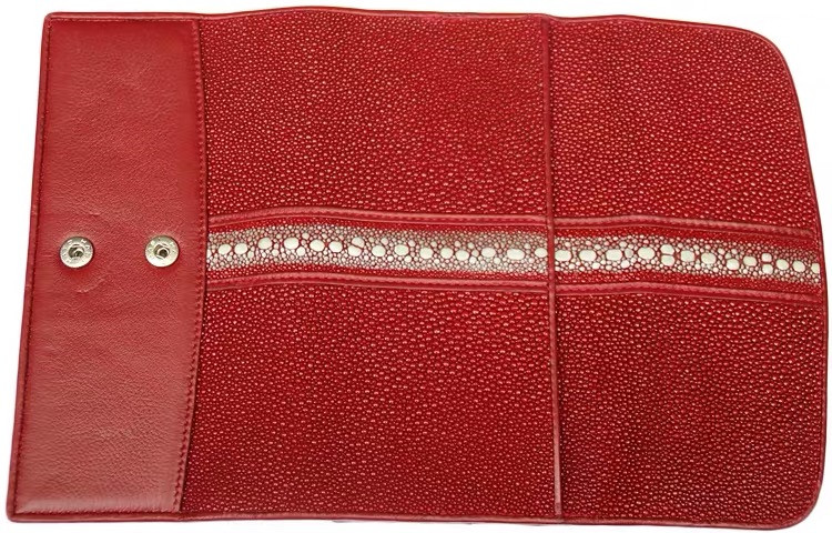 Unisex Style Authentic Stingray Skin Women Long Wallet Lady Card Holders Genuine Leather Female Large Clutch Purse