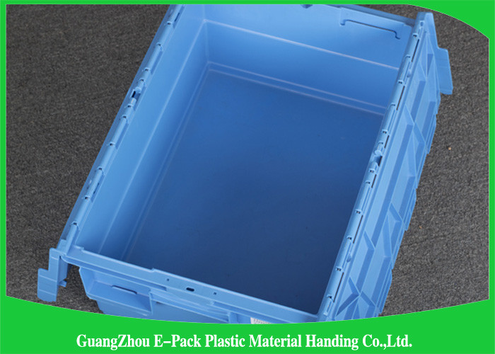 Foldable Large Distribution Plastic Attached Lid Containers Environmental Protection Blue