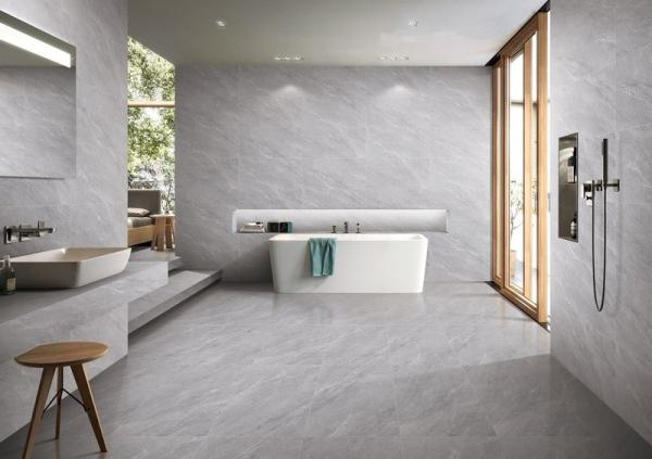 Wear-Resistant Indoor Wall Soft Glazed Ceramic Tiles Gray 400x800mm For Decor