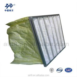 Quality Industrial Pocket 6 Bags F7 F8 F9 Air Filter Low Resistance Aluminum Frame Synthetic Fiber Medium For Air Purification wholesale