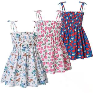 Quality Little Girls Rainbow Beach Sundress Children's Dress Clothing wholesale