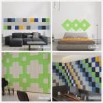 Hexagon Polyester Fiber Acoustic Wall Panels Interior Home Decoration
