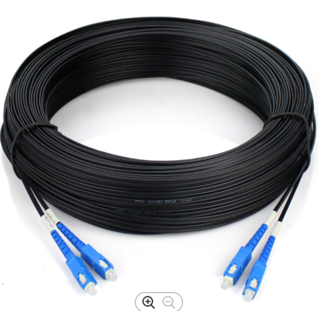 OEM 100m FTTH Drop Cable With LC SC FC ST Connector Outdoor Armored