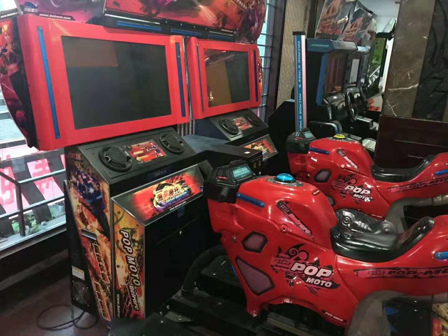 Pop Video Motor Racing Arcade Machine For Kid ' S Playground Heavy Weight