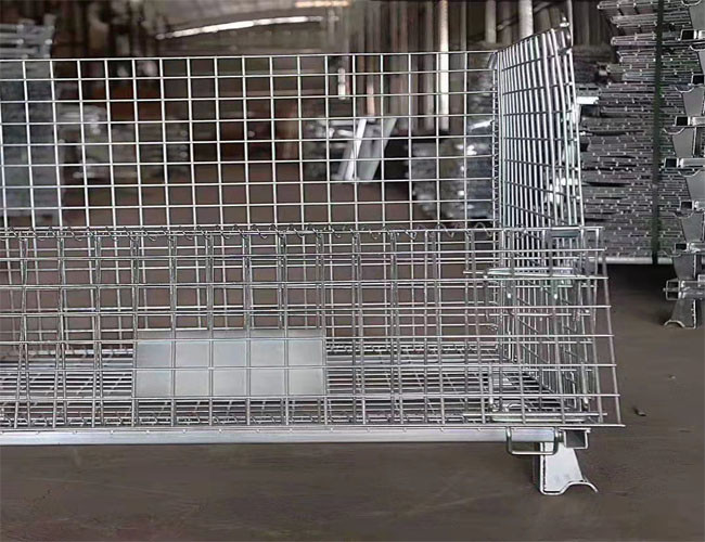 Logistics Express Sorting Storage Metal Pallet Cage Belt Pulley Foot Movable