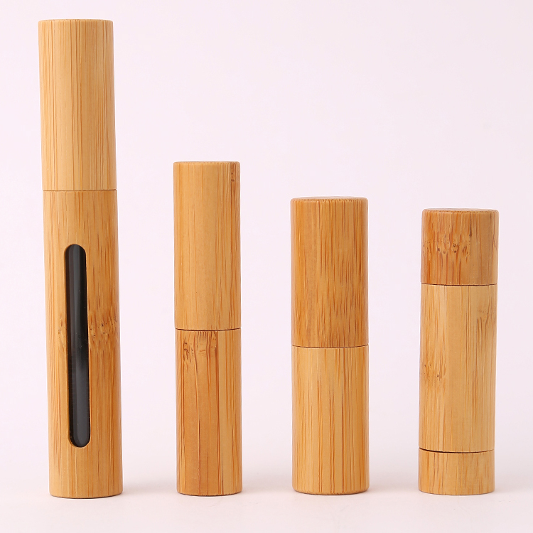 Custom Logo Bamboo Twist up Lipstick Tubes 5g Eco Friendly Empty Mini Unique Lip Balm Tube with Customized Accepted
