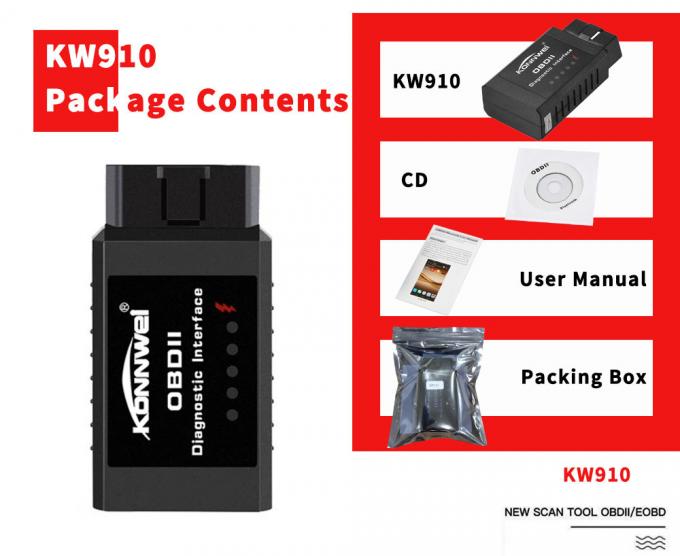 Mini Elm327 Obd2 Diagnostic Scanner Code Reader Gsm Tracker Pic18f25k80 KONNWEI KW910