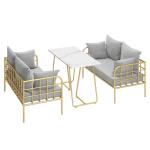 Breakfast Break Room Commercial Booth Seating Furniture Cafe Gold Stainless