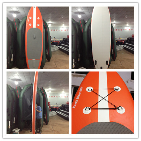 Big Width Inflatable Paddle Board For Kids , 8 Feet Long 4 Inch Thickness SUP Paddle Boards