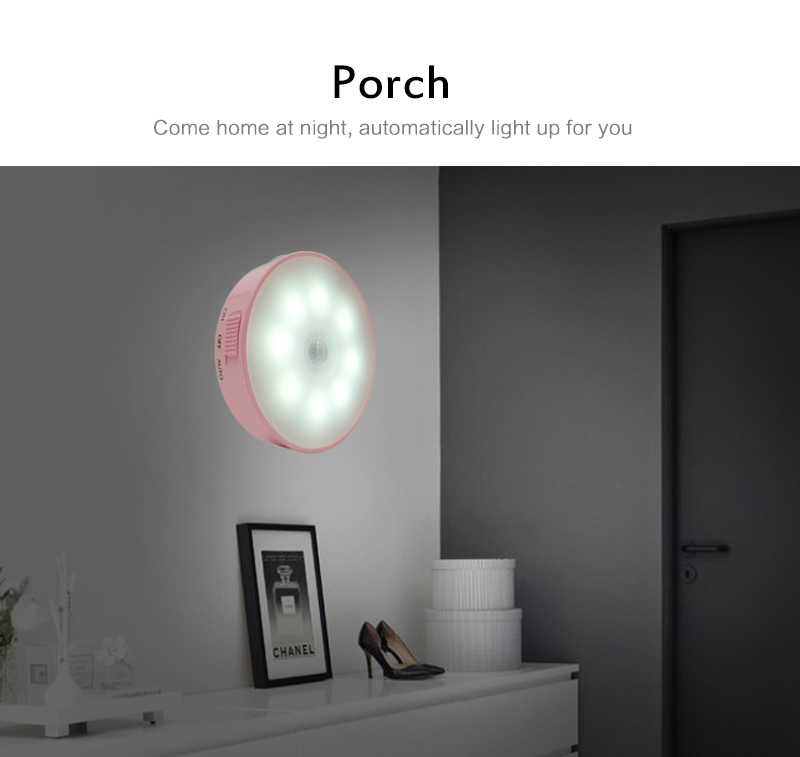 700MAH Round Motion Sensor Light / 4000K Led Motion Sensor Porch Light