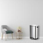 Fingerprint Shield Stainless Steel Step Trash Can For Office