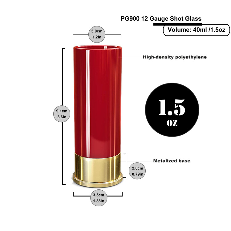 Original 50 Caliber Shot Glasses Bullet Casings Acrylic Shot Glasses