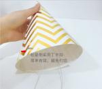 Recycled Festival Party Decorations Gold Foil Paper Cone Hats Custom Size