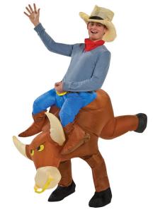 Quality Bull Rider Inflatable Cowboy Costume , Two Pieces Inflatable Man Costume wholesale