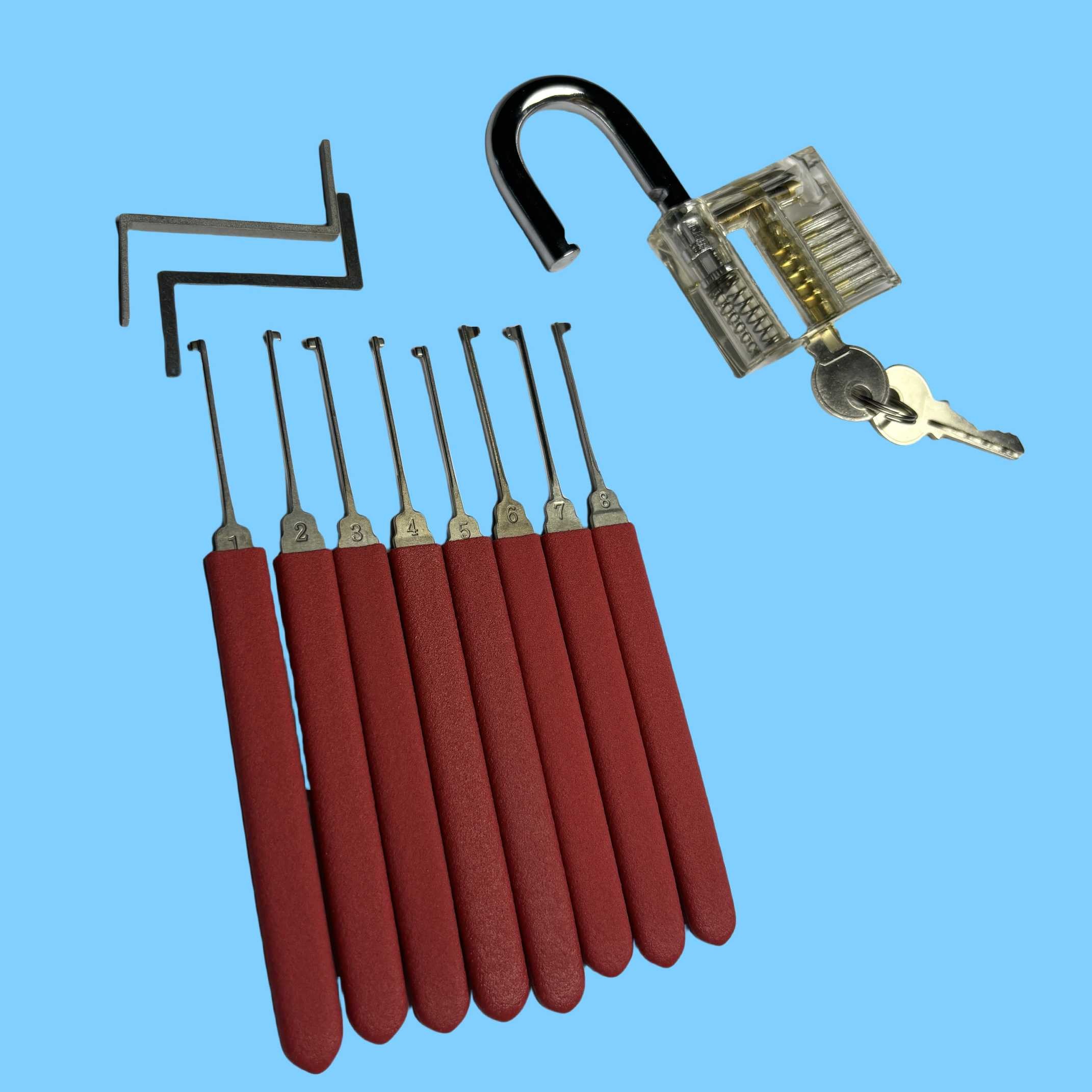 8pcs Locksmith Door Opening Tools Portable Automotive Lock Picking Tools
