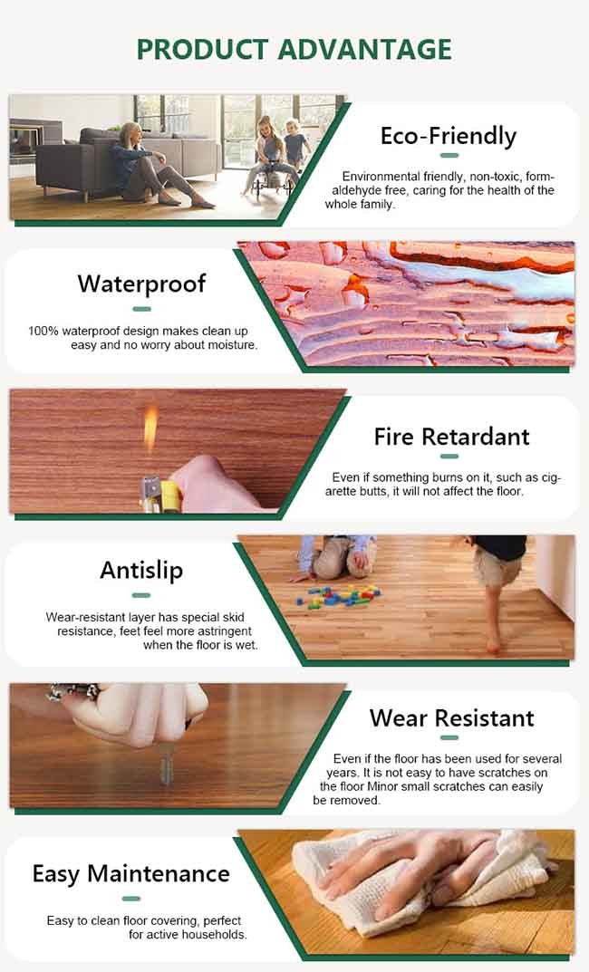 Waterproof Luxury Commercial Vinyl Flooring Anti Skidding 0.5mm Wear Layer