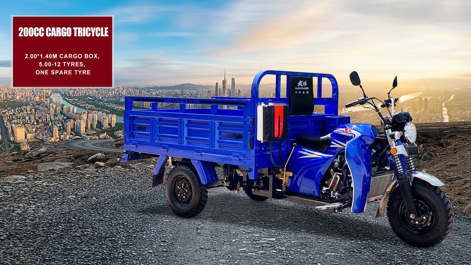 Affordable 200cc Air Cooled Cargo Motor Tricycle with 5.0-12 Tire Size and Performance