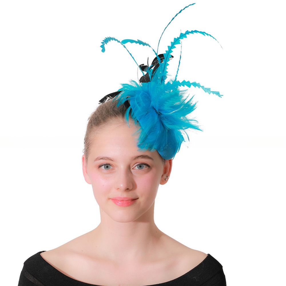 Earth Day Celebration Accessories Sinamay and Feather Fascinator with Wire Accessory