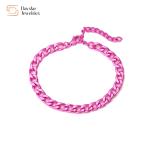 Personalized Jewelry Stainless Steel Colorful Cuban Link Chain Bracelet Women