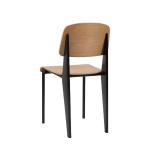 Industrial Style Black Metal Frame Dining Chairs Plywood Seat Restaurant Dining