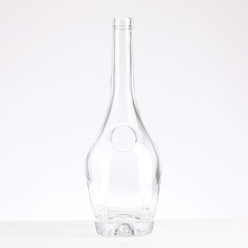 375ml 500ml 750ml Round Shape Clear Glass Liquor Bottle for Beverages and Spirits