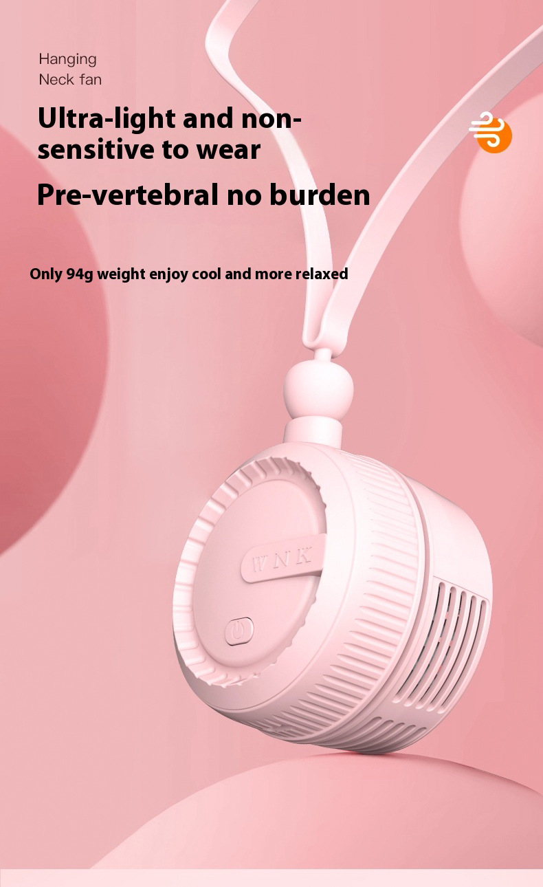 Portable Bladeless Neck Fan for Outdoor without Rotary Vane and Rechargeable Battery