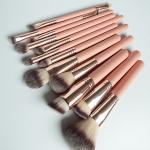 11PCS Pink Makeup Brush High Flexibility Synthetic Bristles Powder Foundation