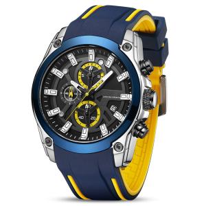 Quality ROHS Mens Quartz Silicone Strap Watches FCC Rubber Strap Chronograph wholesale