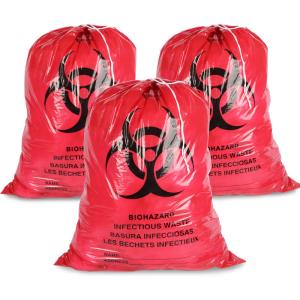 Quality Drawstring HDPE Autoclavable Biohazard Garbage Bags For Hospital wholesale